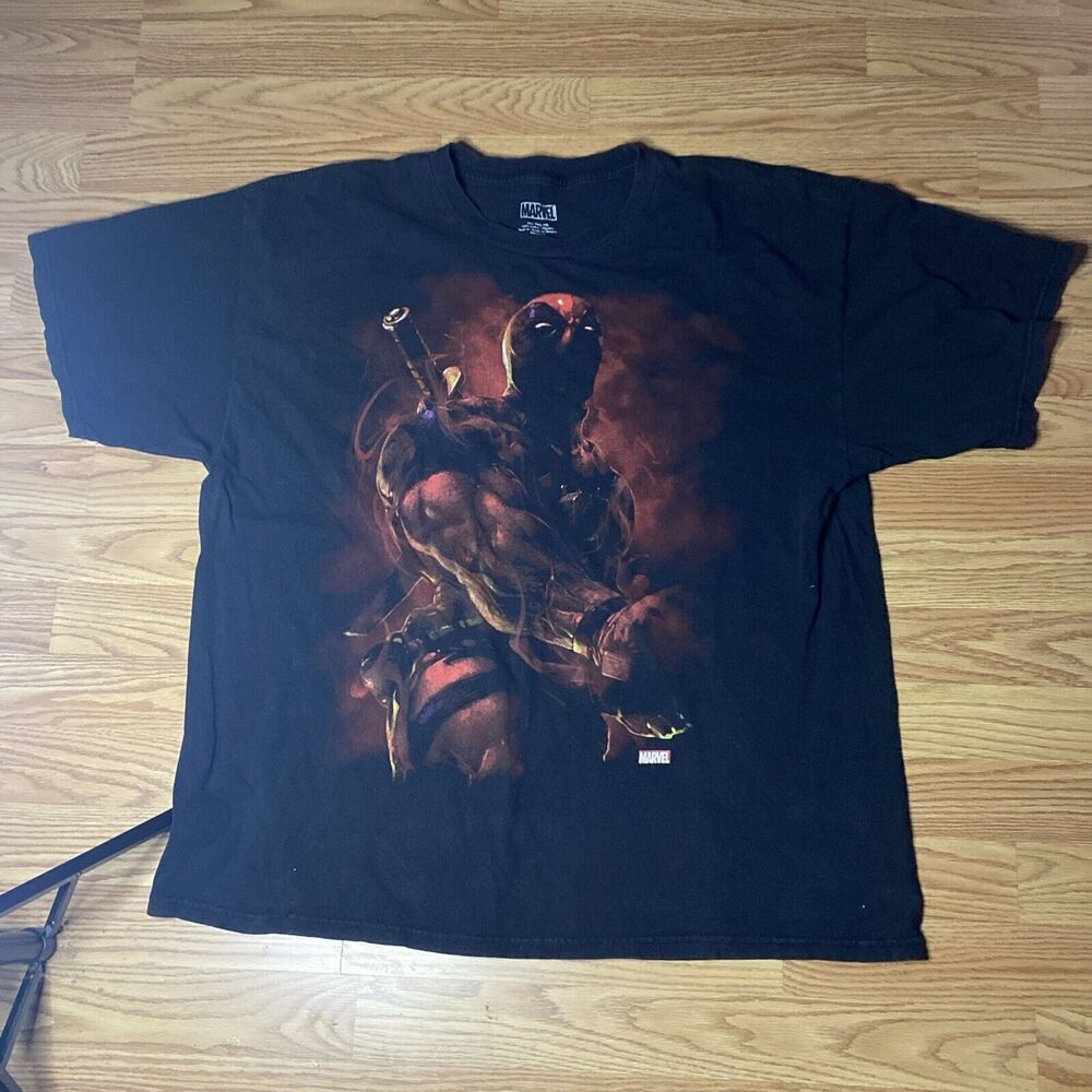 Deadpool Shirt 2XL XXL Marvel Official Heavy Cotton Film T Faded Black
